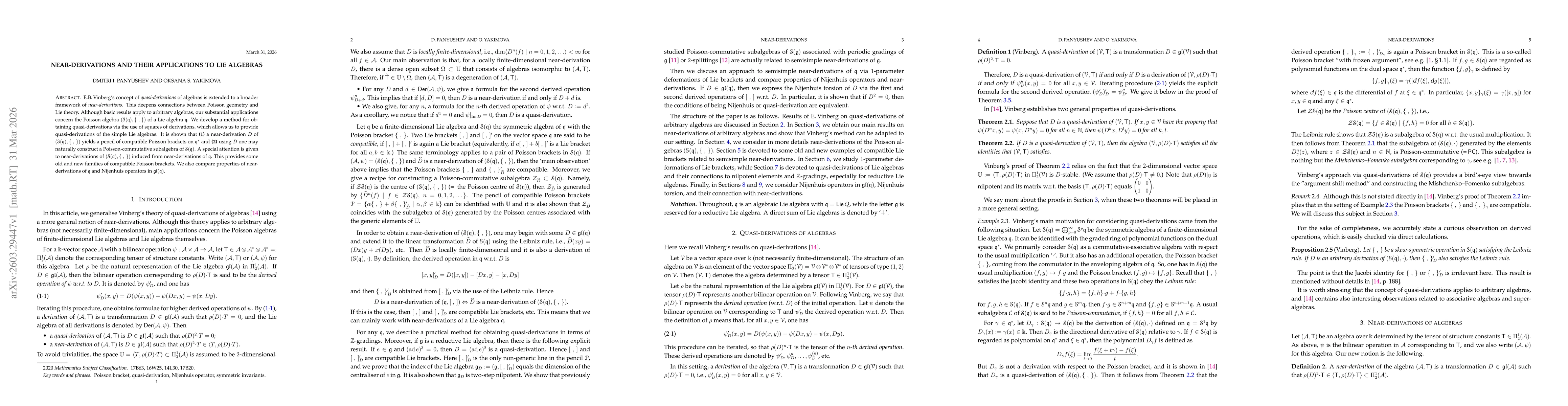 Thumbnail for Near-derivations and their applications to Lie algebras