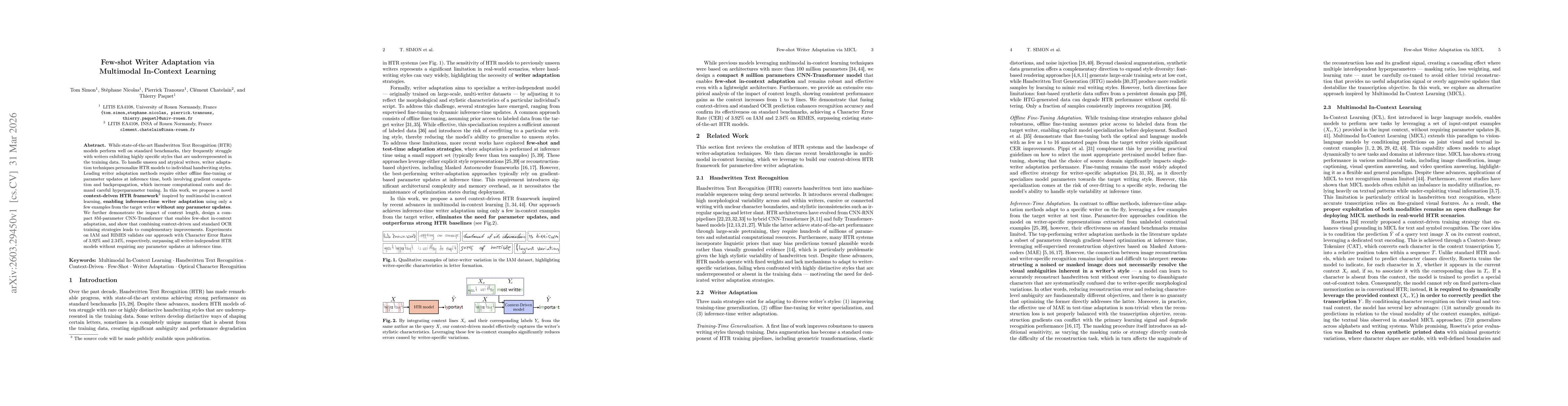 Thumbnail for Few-shot Writer Adaptation via Multimodal In-Context Learning