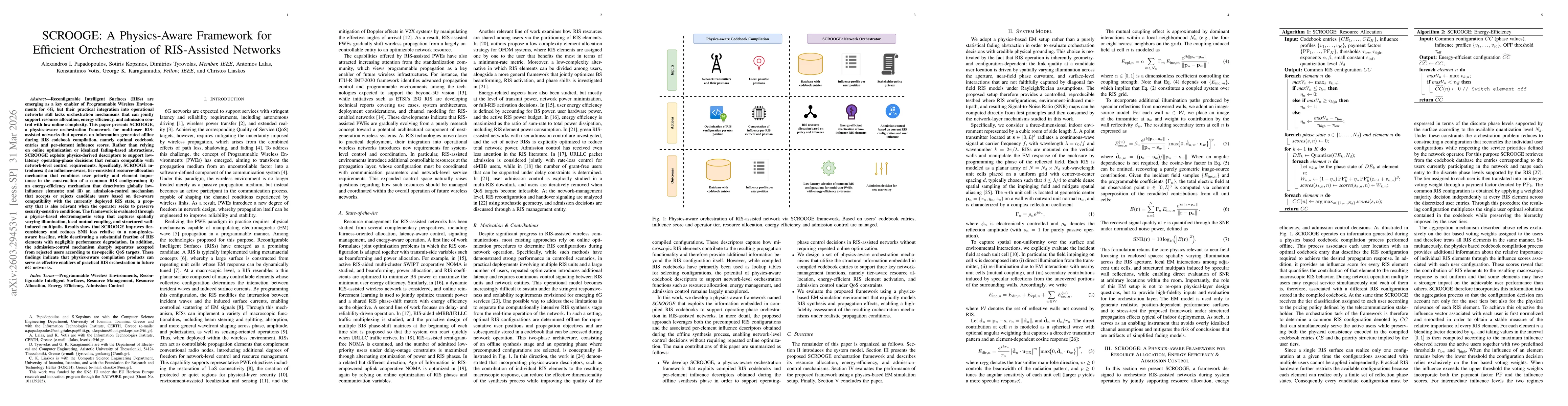 Thumbnail for SCROOGE: A Physics-Aware Framework for Efficient Orchestration of RIS-Assisted Networks