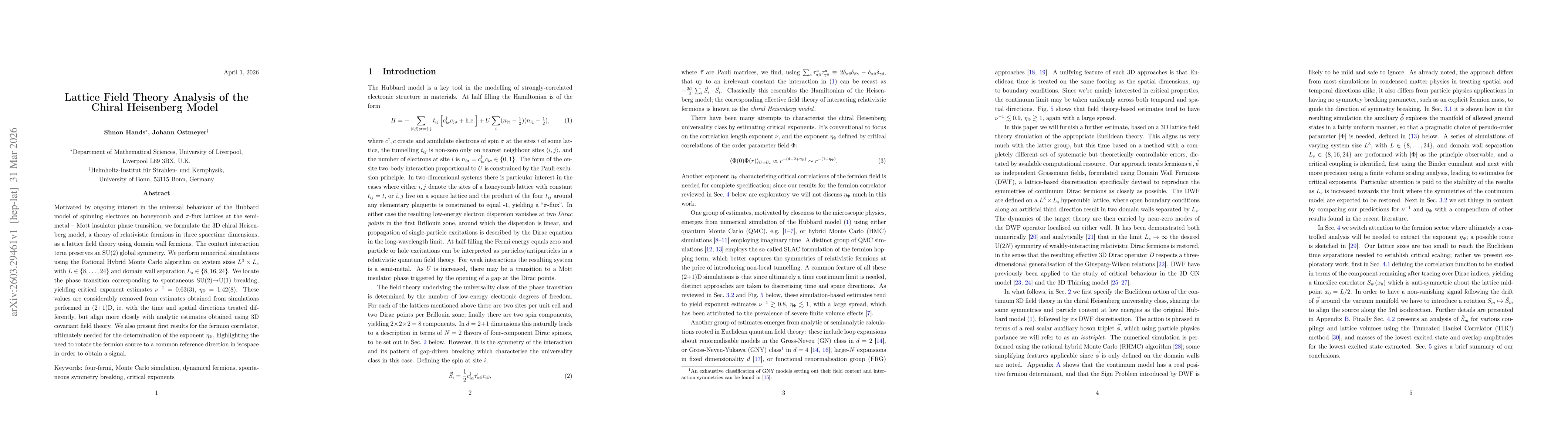 Thumbnail for Lattice Field Theory Analysis of the Chiral Heisenberg Model