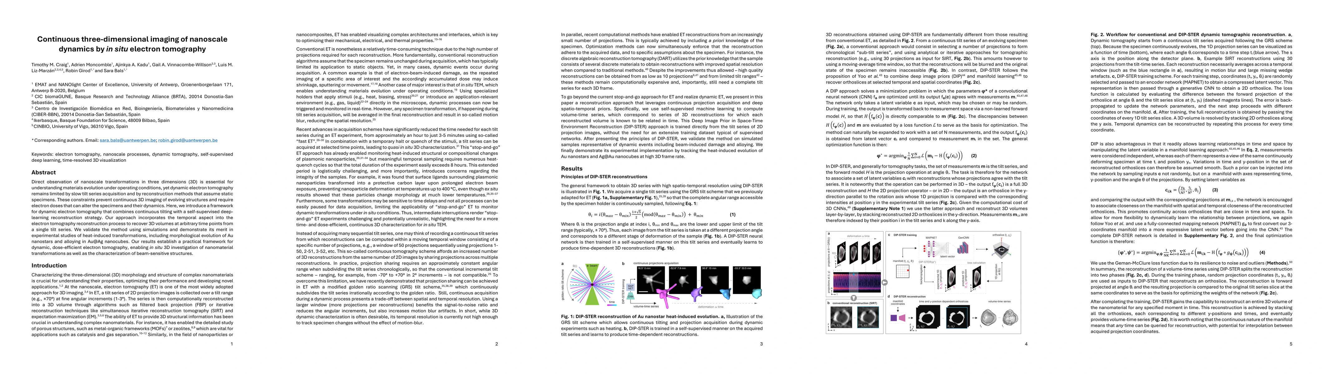 Thumbnail for Continuous three-dimensional imaging of nanoscale dynamics by in situ electron tomography