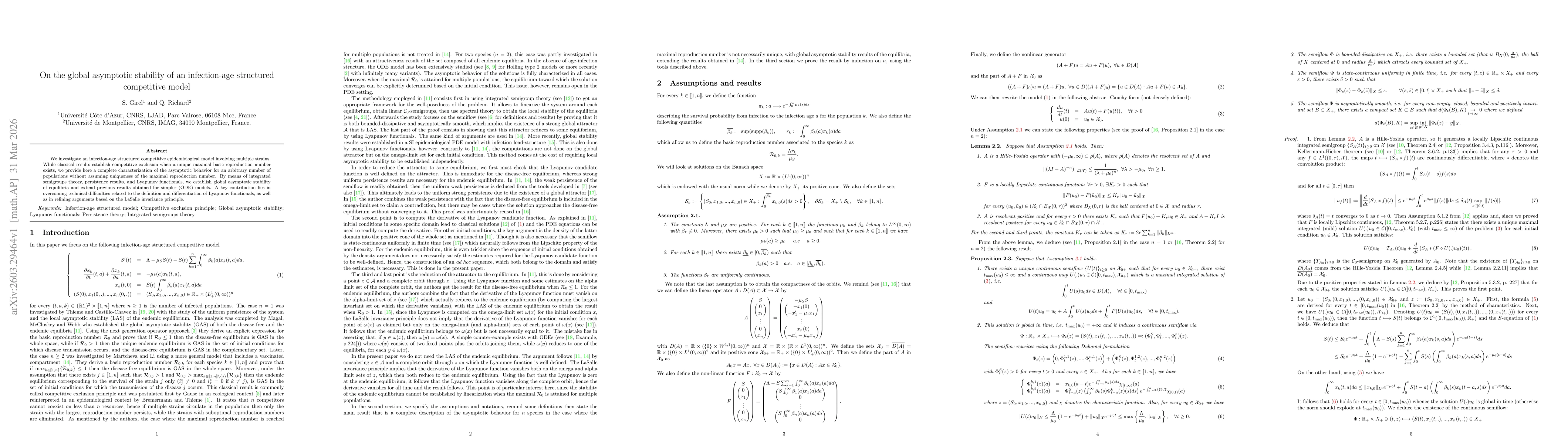 Thumbnail for On the global asymptotic stability of an infection-age structured competitive model