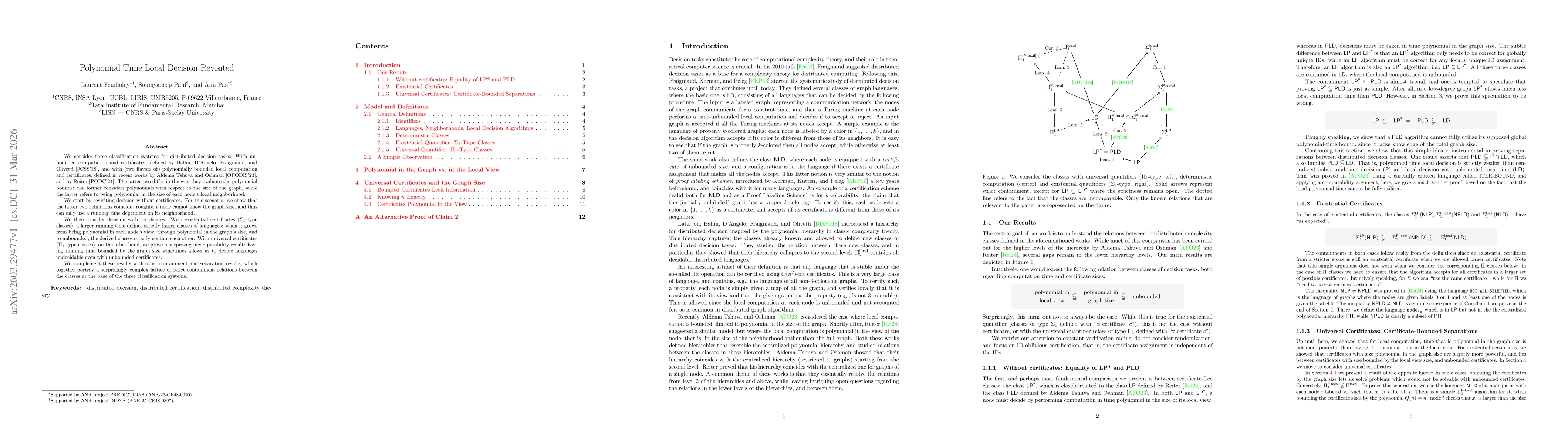 Thumbnail for Polynomial Time Local Decision Revisited