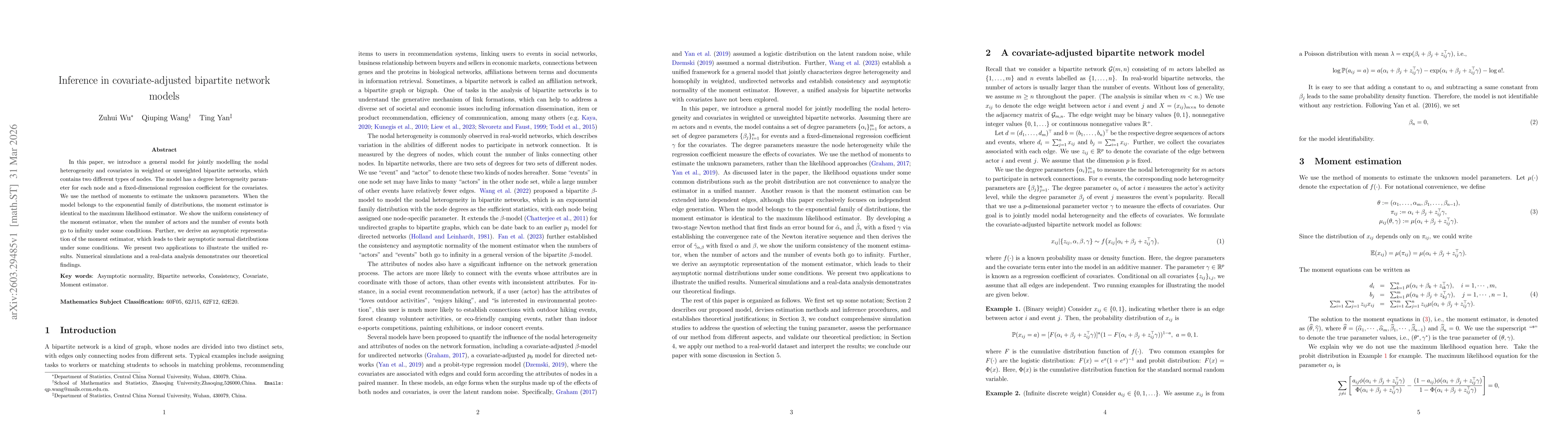 Thumbnail for Inference in covariate-adjusted bipartite network models