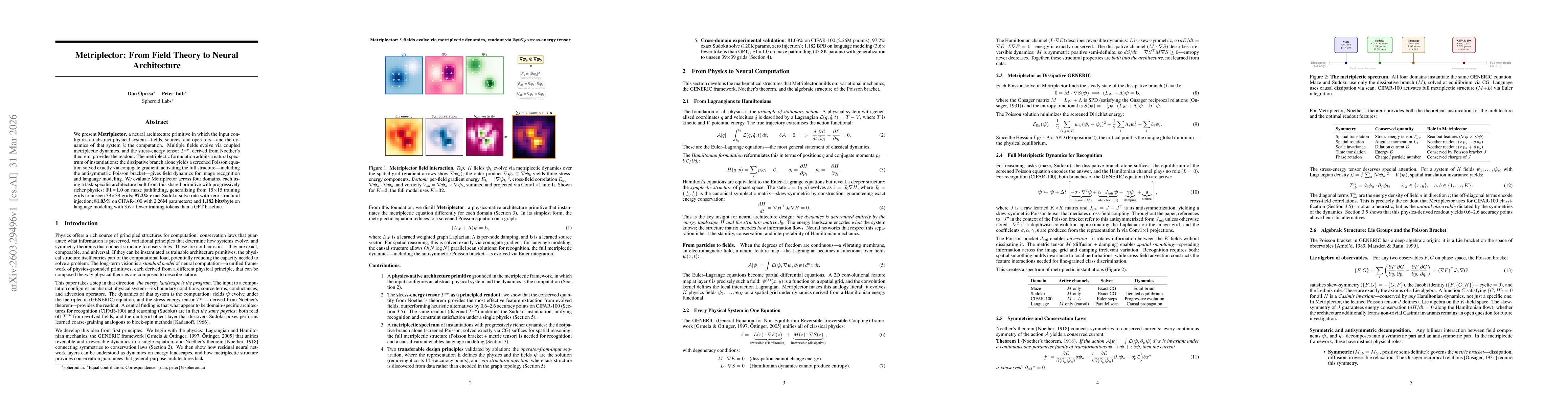 Thumbnail for Metriplector: From Field Theory to Neural Architecture