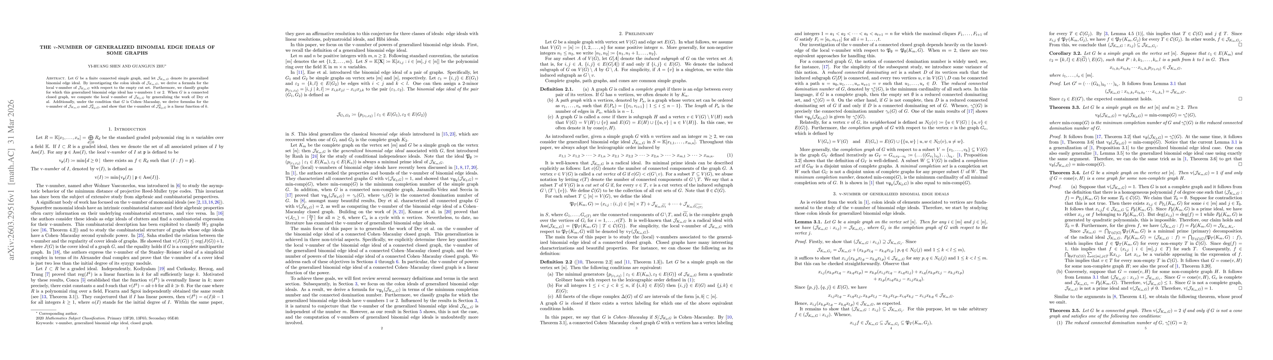 Thumbnail for The $\v$-number of generalized binomial edge ideals of some graphs
