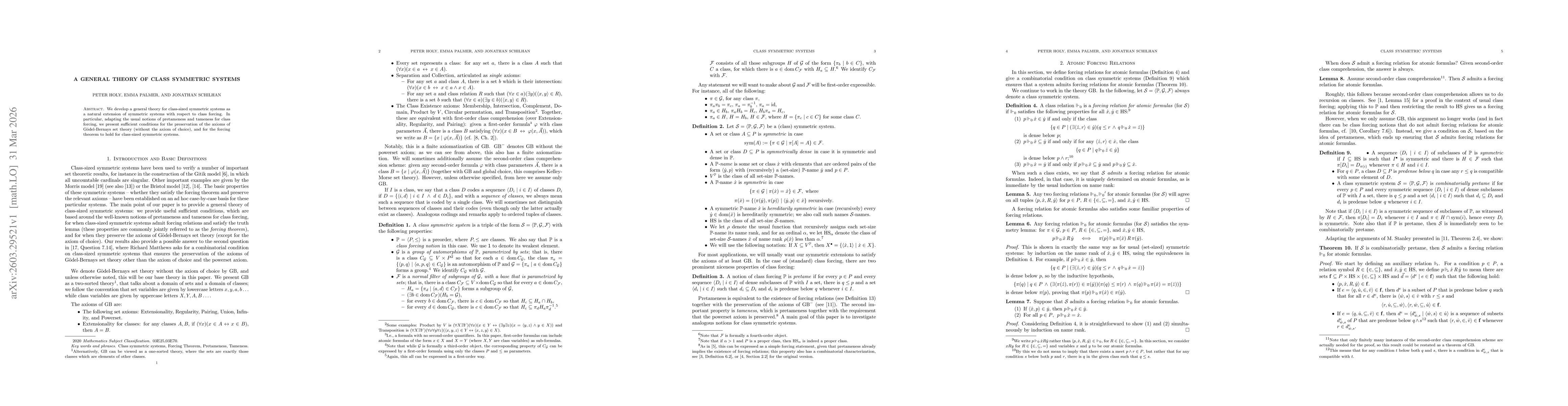 Thumbnail for A General Theory of Class Symmetric Systems
