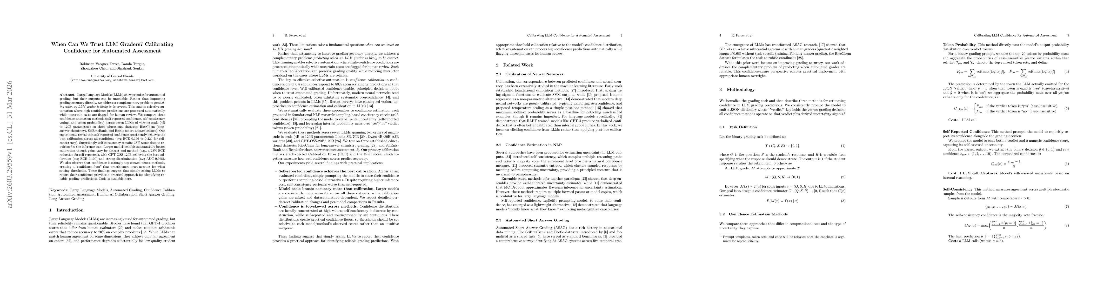 Thumbnail for When Can We Trust LLM Graders? Calibrating Confidence for Automated Assessment