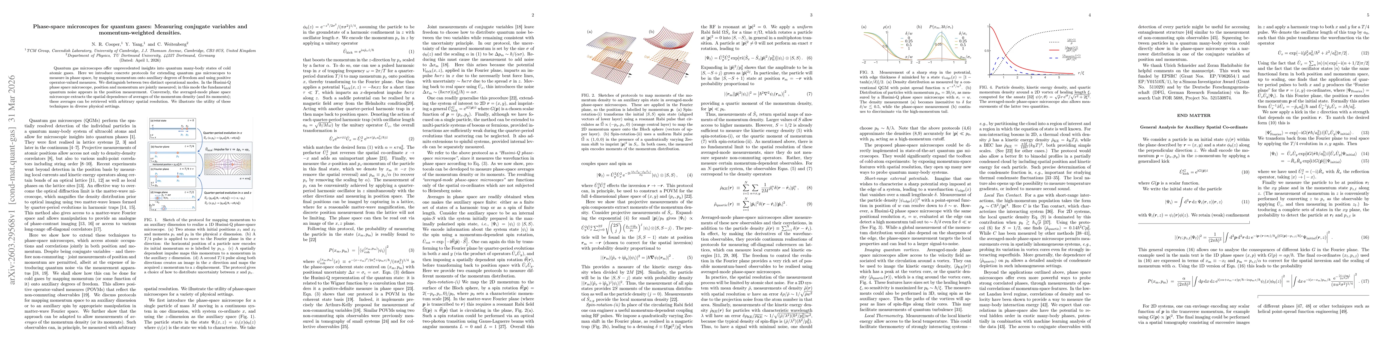 Thumbnail for Phase-space microscopes for quantum gases: Measuring conjugate variables and momentum-weighted densities