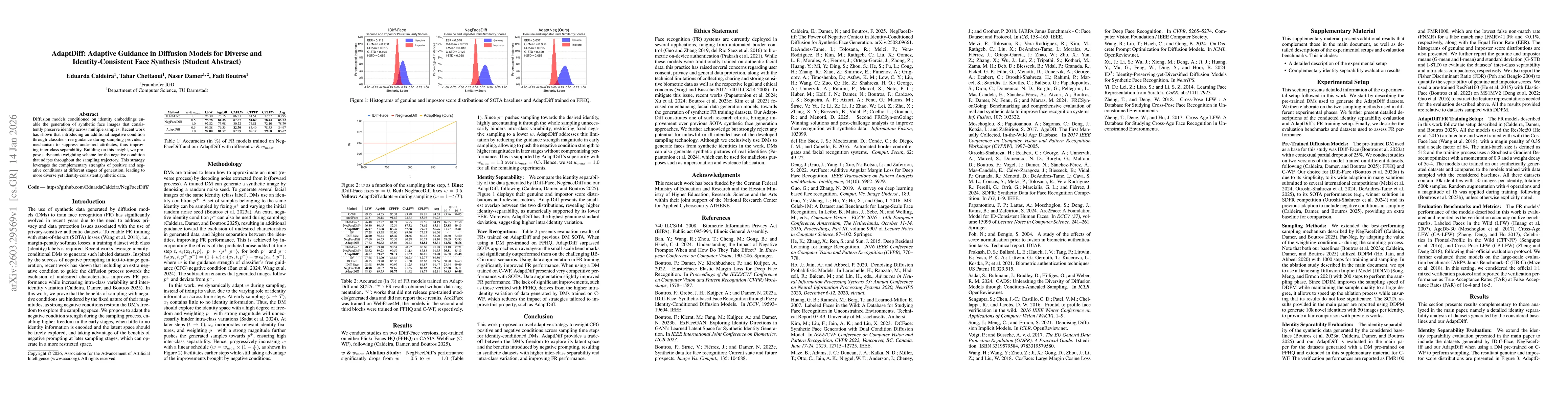 Thumbnail for AdaptDiff: Adaptive Guidance in Diffusion Models for Diverse and Identity-Consistent Face Synthesis (Student Abstract)