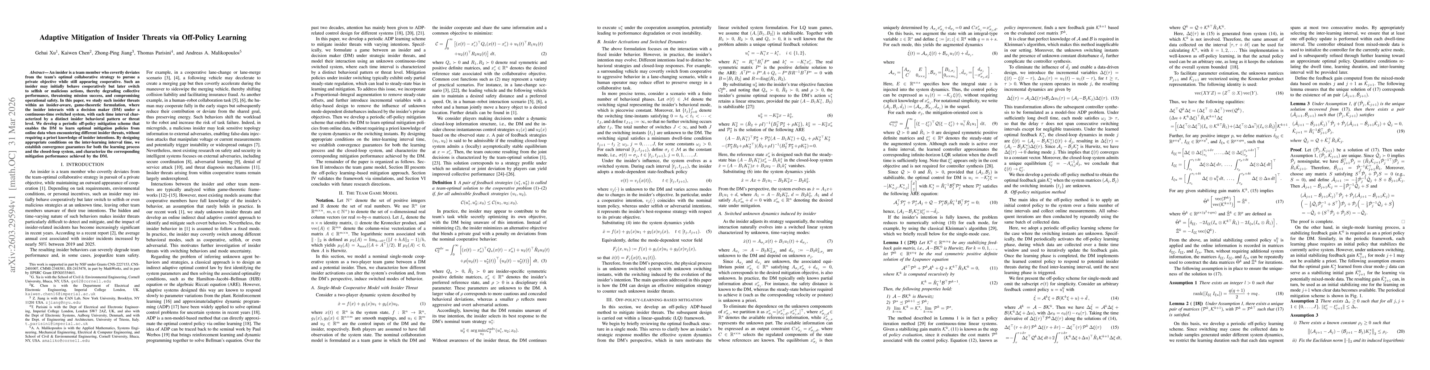 Thumbnail for Adaptive Mitigation of Insider Threats via Off-Policy Learning
