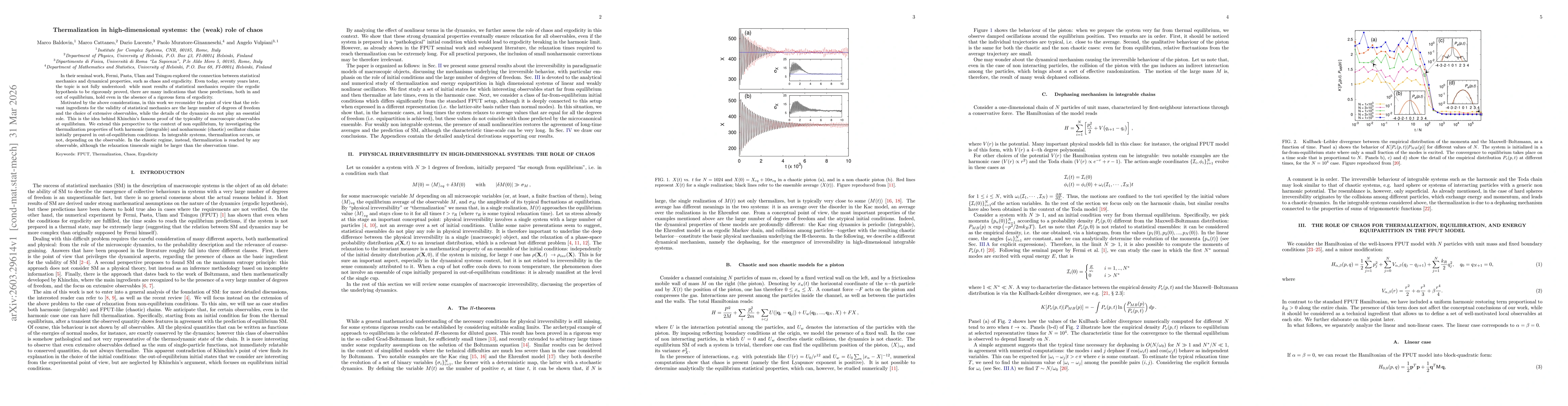Thumbnail for Thermalization in high-dimensional systems: the (weak) role of chaos