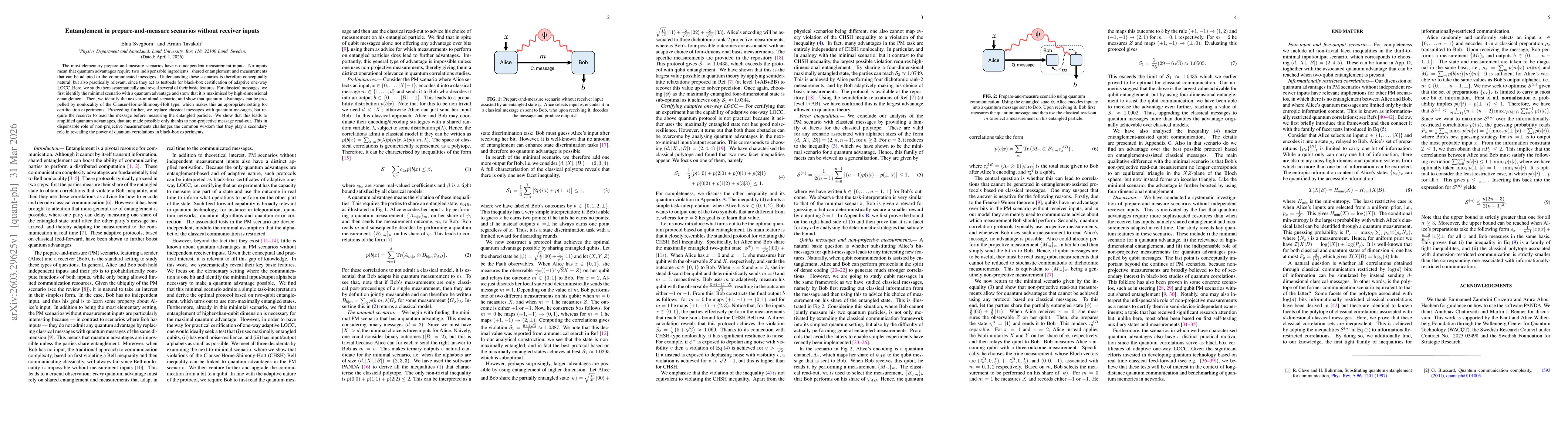 Thumbnail for Entanglement in prepare-and-measure scenarios without receiver inputs