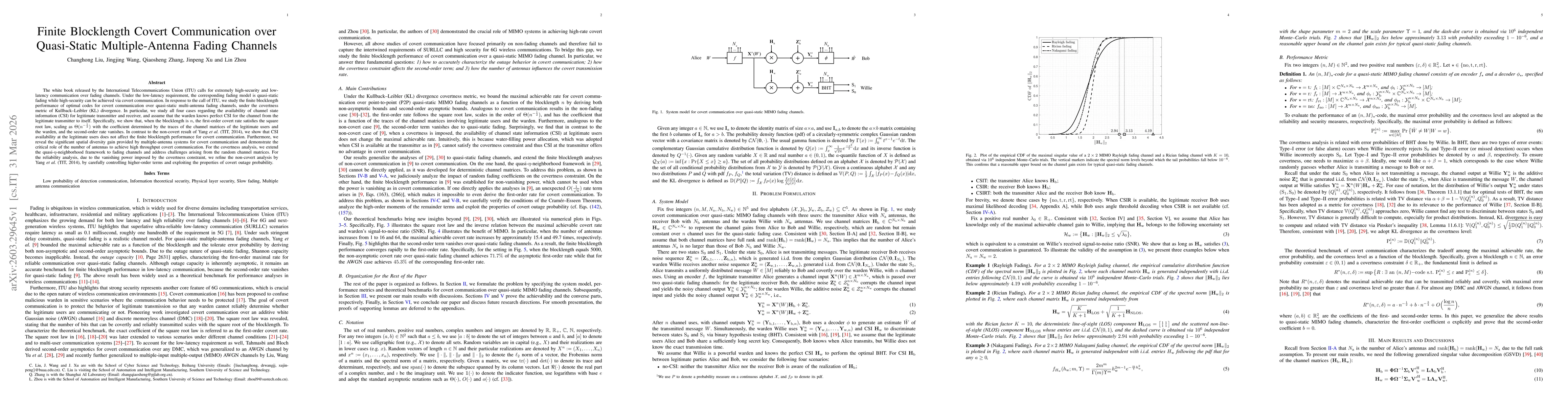 Thumbnail for Finite Blocklength Covert Communication over Quasi-Static Multiple-Antenna Fading Channels