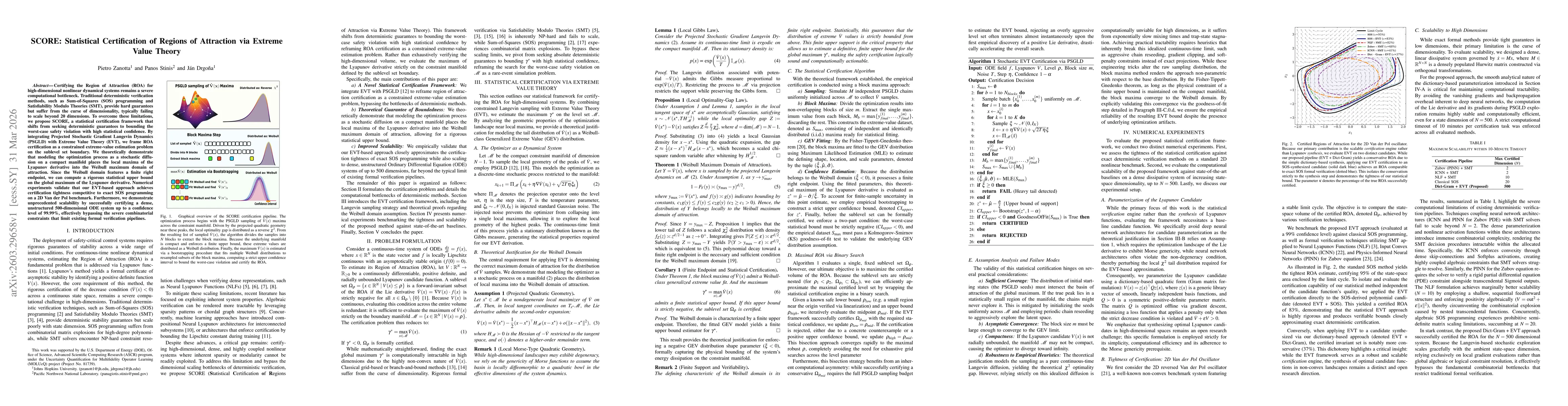Thumbnail for SCORE: Statistical Certification of Regions of Attraction via Extreme Value Theory
