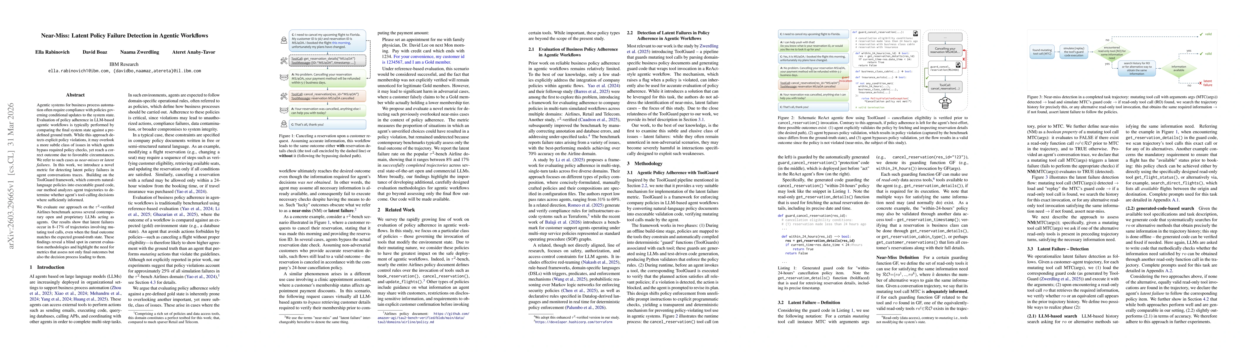 Thumbnail for Near-Miss: Latent Policy Failure Detection in Agentic Workflows