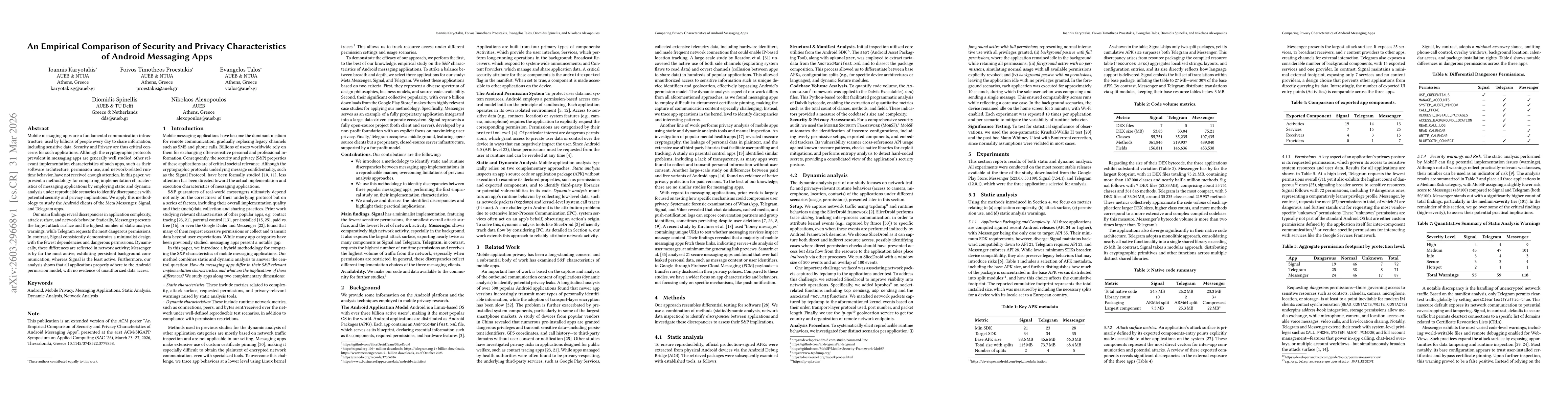 Thumbnail for An Empirical Comparison of Security and Privacy Characteristics of Android Messaging Apps