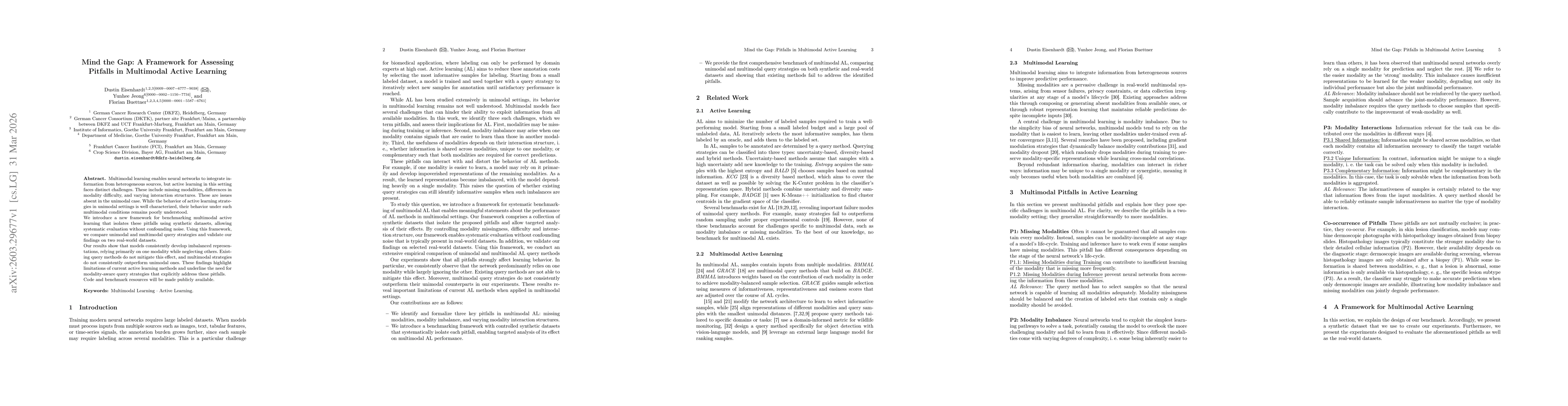 Thumbnail for Mind the Gap: A Framework for Assessing Pitfalls in Multimodal Active Learning