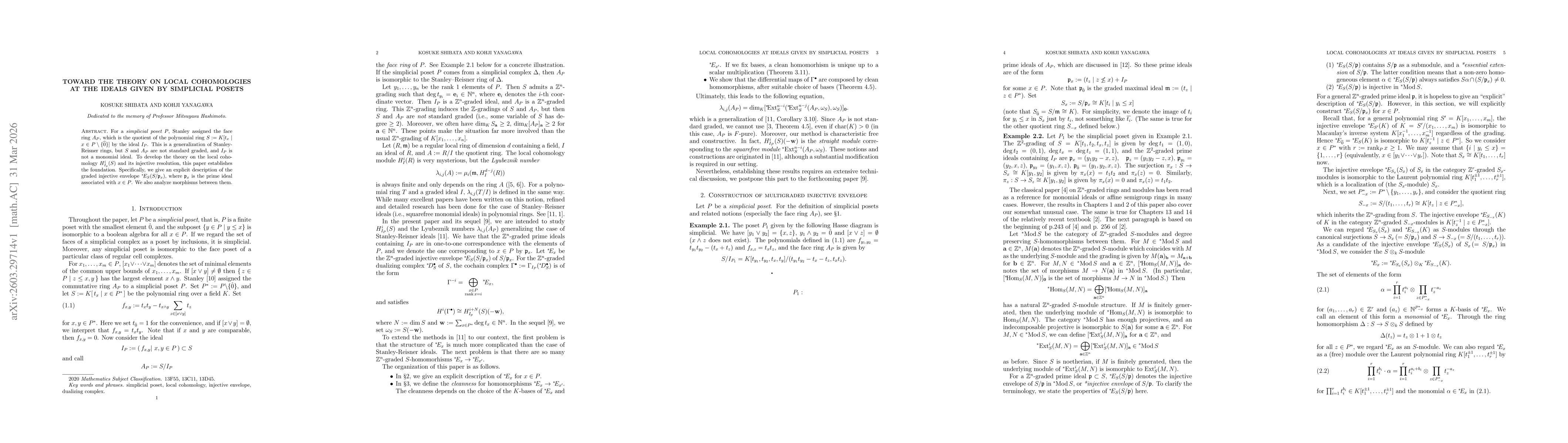 Thumbnail for Toward the theory on local cohomologies at the ideals given by simplicial posets