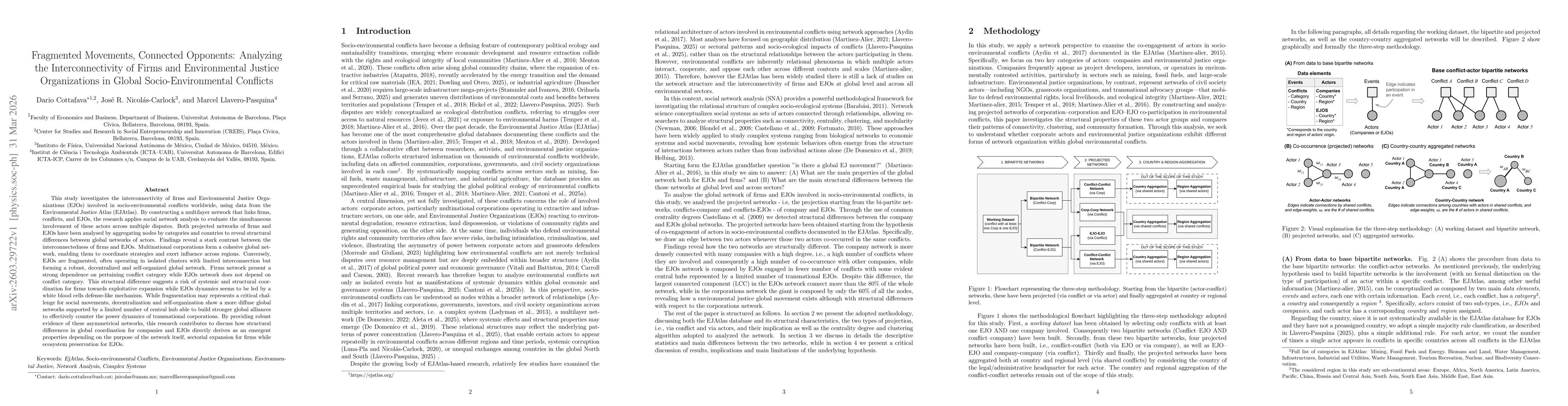 Thumbnail for Fragmented Movements, Connected Opponents: Analyzing the Interconnectivity of Firms and Environmental Justice Organizations in Global Socio-Environmental Conflicts