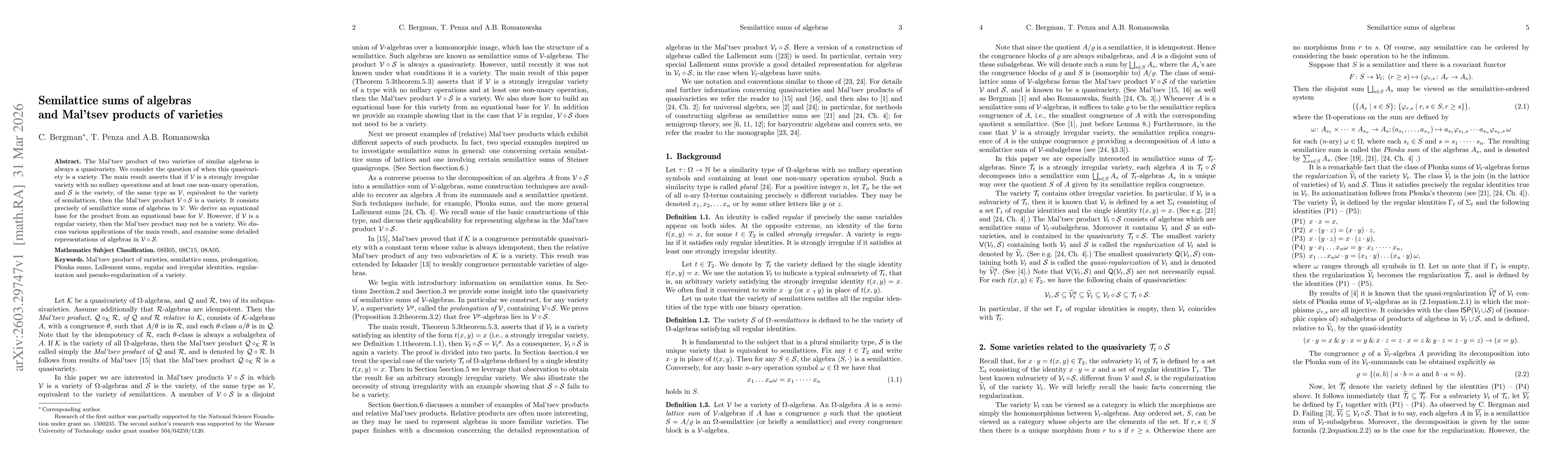 Thumbnail for Semilattice sums of algebras and Mal'tsev products of varieties
