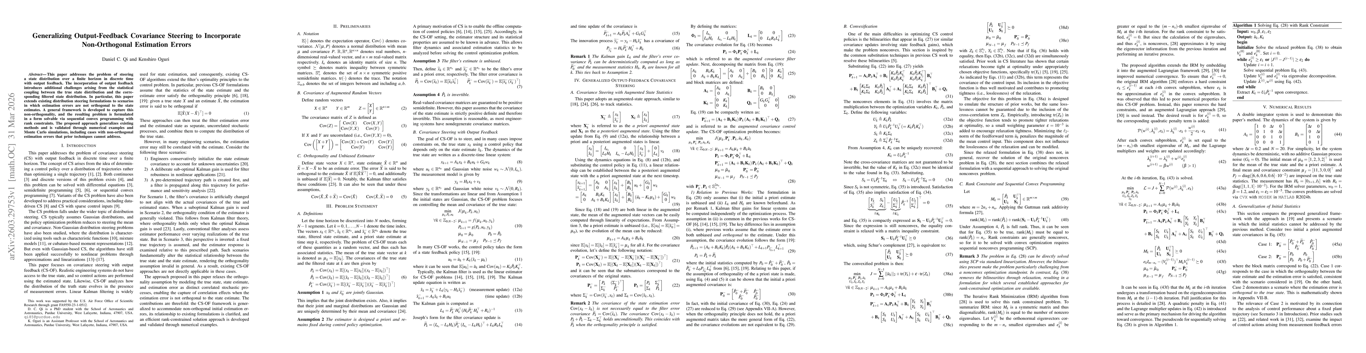 Thumbnail for Generalizing Output-Feedback Covariance Steering to Incorporate Non-Orthogonal Estimation Errors