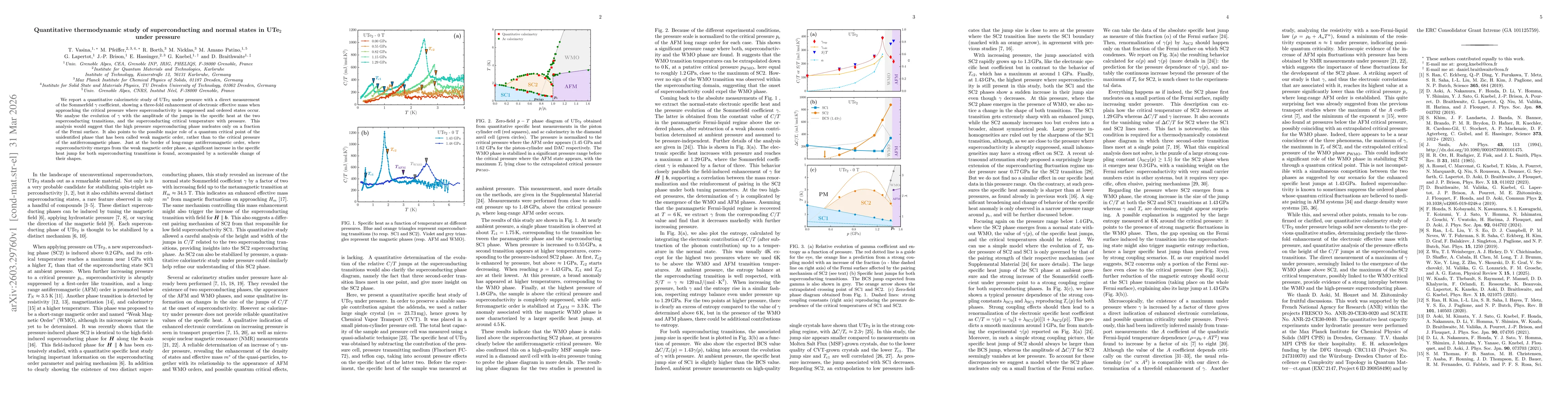 Thumbnail for Quantitative thermodynamic study of superconducting and normal states in UTe2 under pressure