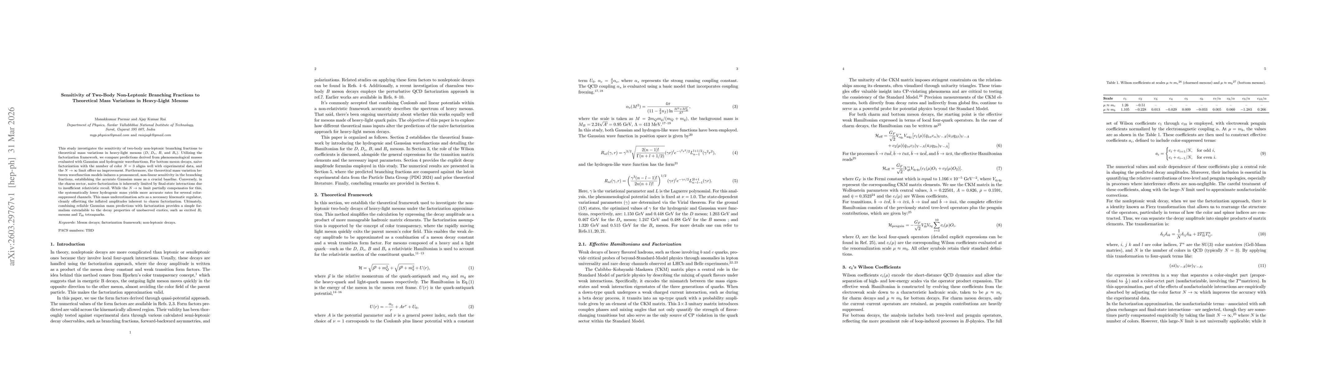Thumbnail for Sensitivity of Two-Body Non-Leptonic Branching Fractions to Theoretical Mass Variations in Heavy-Light Mesons