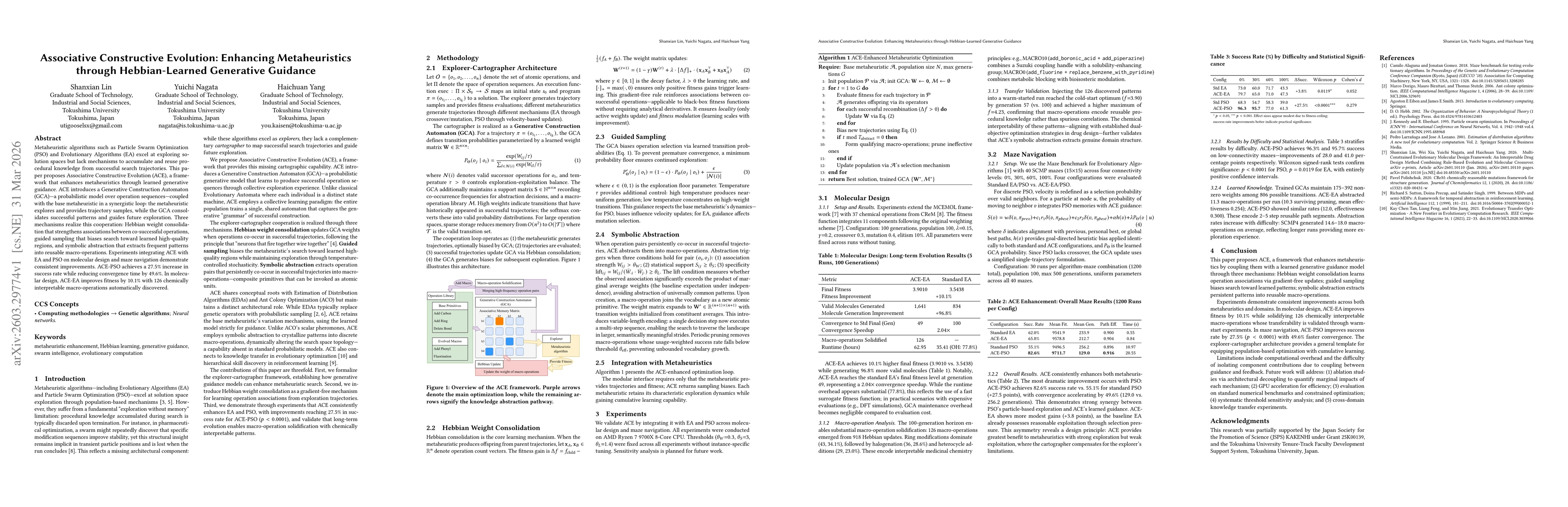 Thumbnail for Associative Constructive Evolution: Enhancing Metaheuristics through Hebbian-Learned Generative Guidance