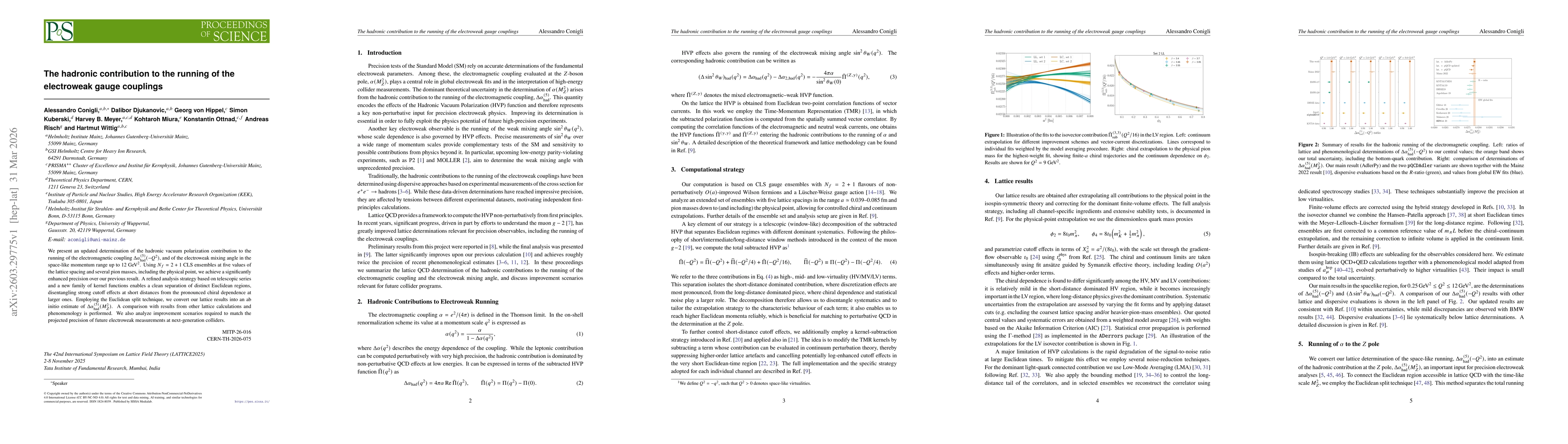 Thumbnail for The hadronic contribution to the running of the electroweak gauge couplings