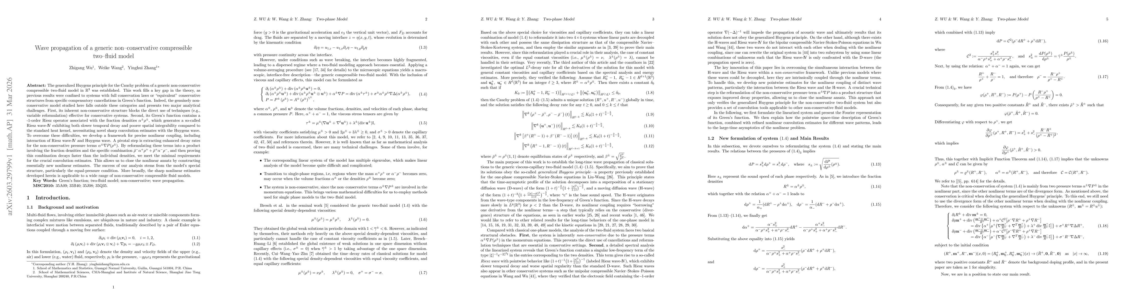 Thumbnail for Wave propagation of a generic non--conservative compressible two--fluid model