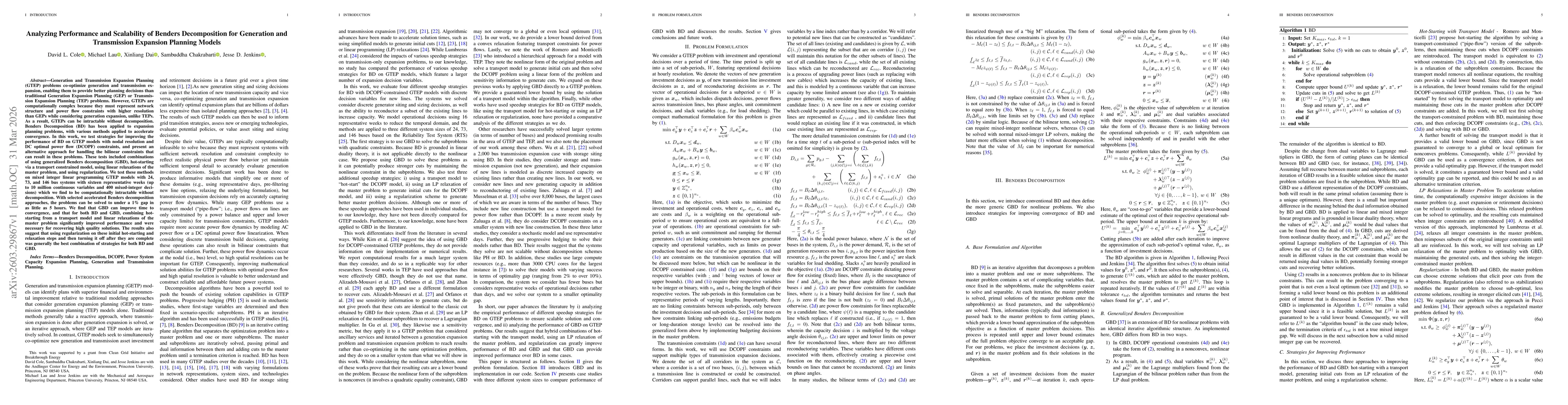 Thumbnail for Analyzing Performance and Scalability of Benders Decomposition for Generation and Transmission Expansion Planning Models