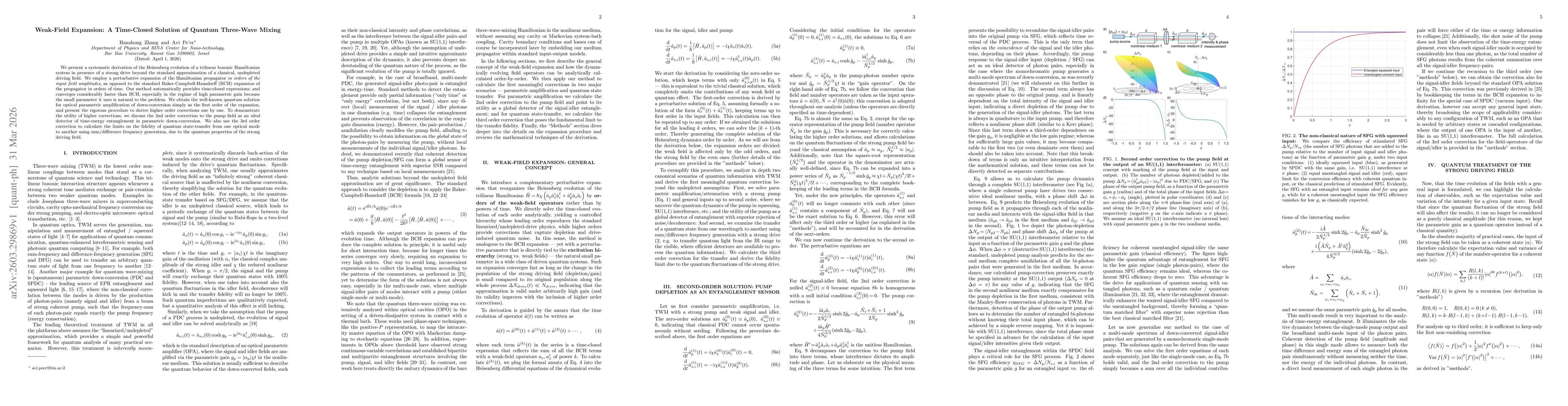 Thumbnail for Weak-Field Expansion: A Time-Closed Solution of Quantum Three-Wave Mixing