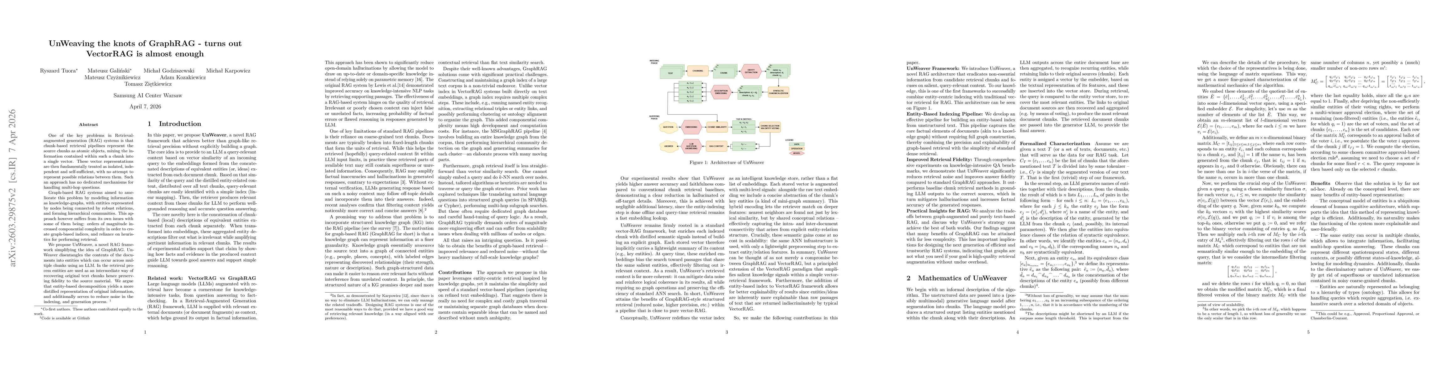 Thumbnail for UnWeaving the knots of GraphRAG -- turns out VectorRAG is almost enough