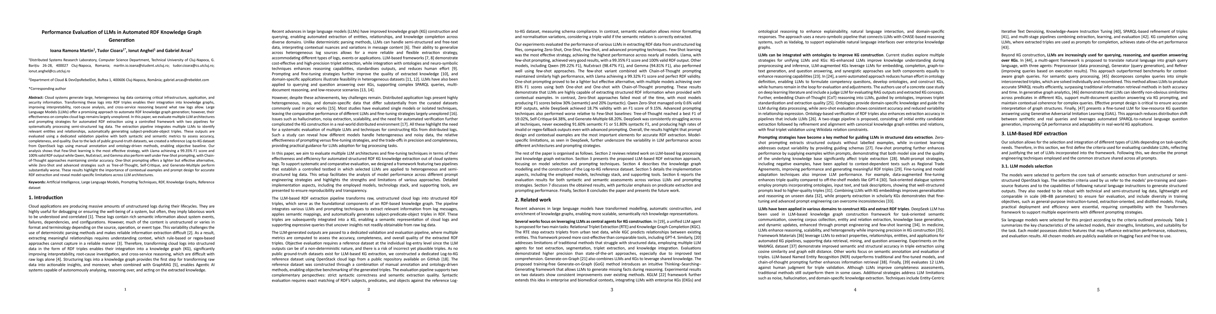 Thumbnail for Performance Evaluation of LLMs in Automated RDF Knowledge Graph Generation