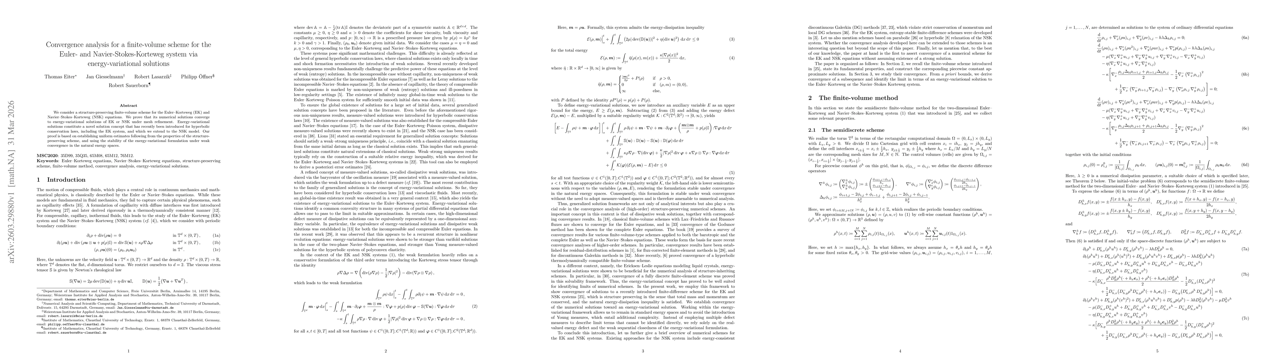 Thumbnail for Convergence analysis for a finite-volume scheme for the Euler- and Navier-Stokes-Korteweg system via energy-variational solutions