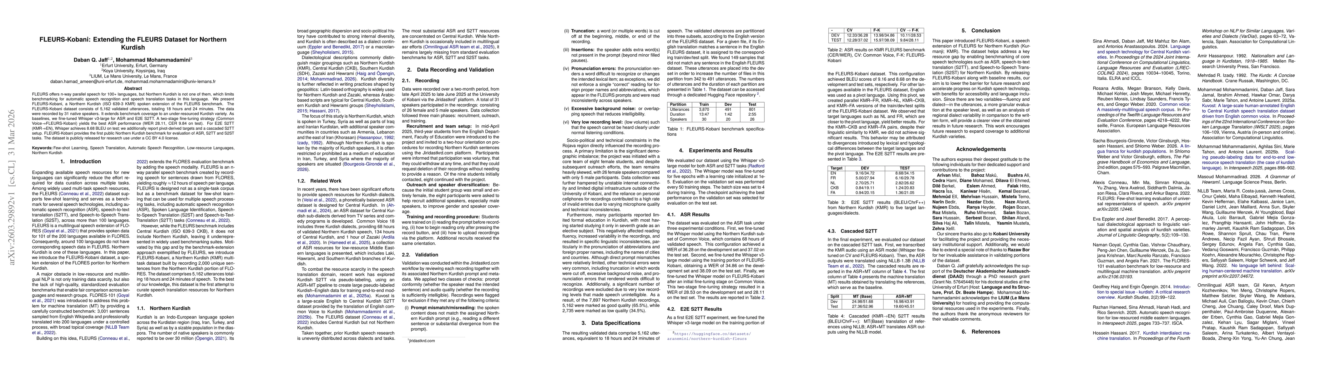 Thumbnail for FLEURS-Kobani: Extending the FLEURS Dataset for Northern Kurdish