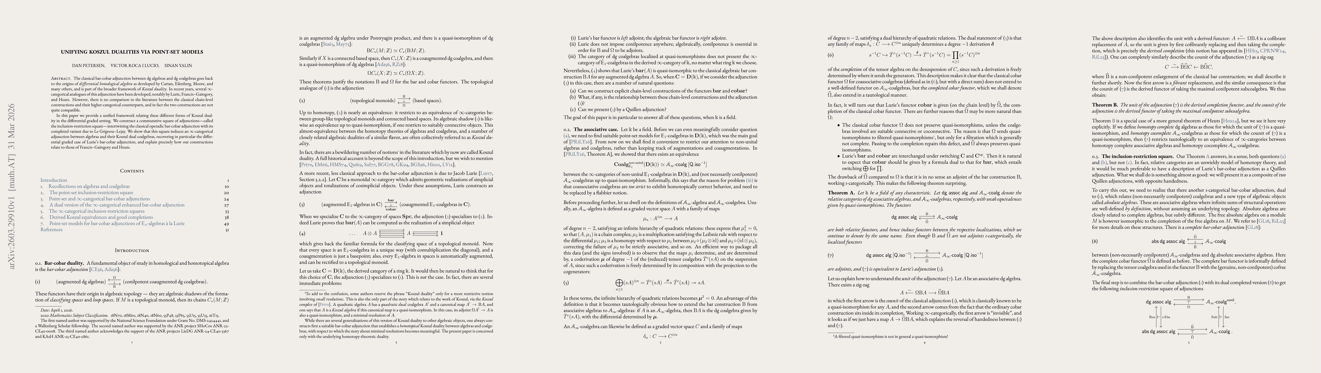 Thumbnail for Unifying Koszul dualities via point-set models