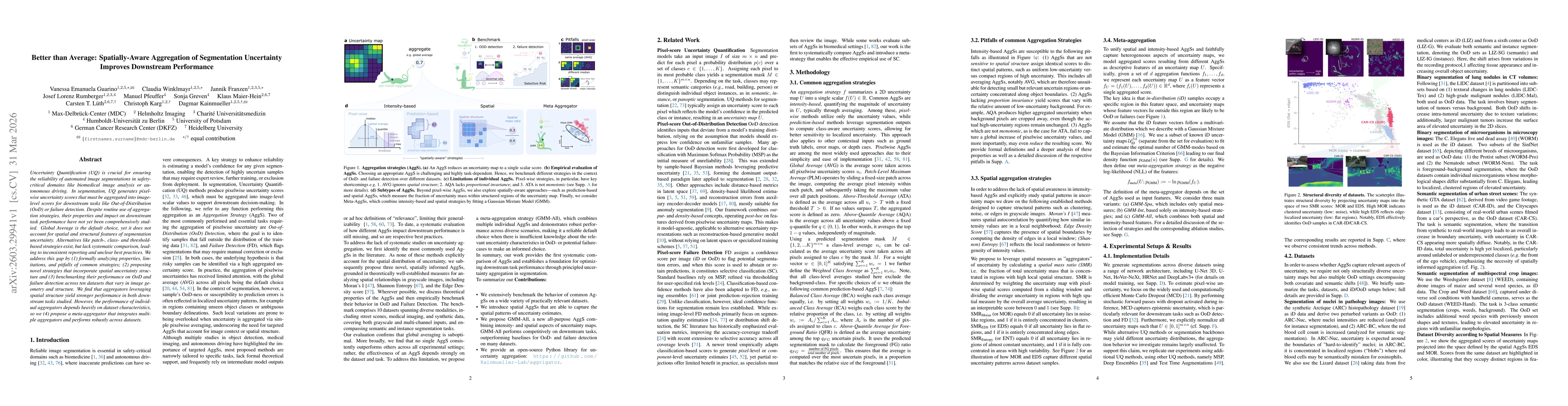 Thumbnail for Better than Average: Spatially-Aware Aggregation of Segmentation Uncertainty Improves Downstream Performance