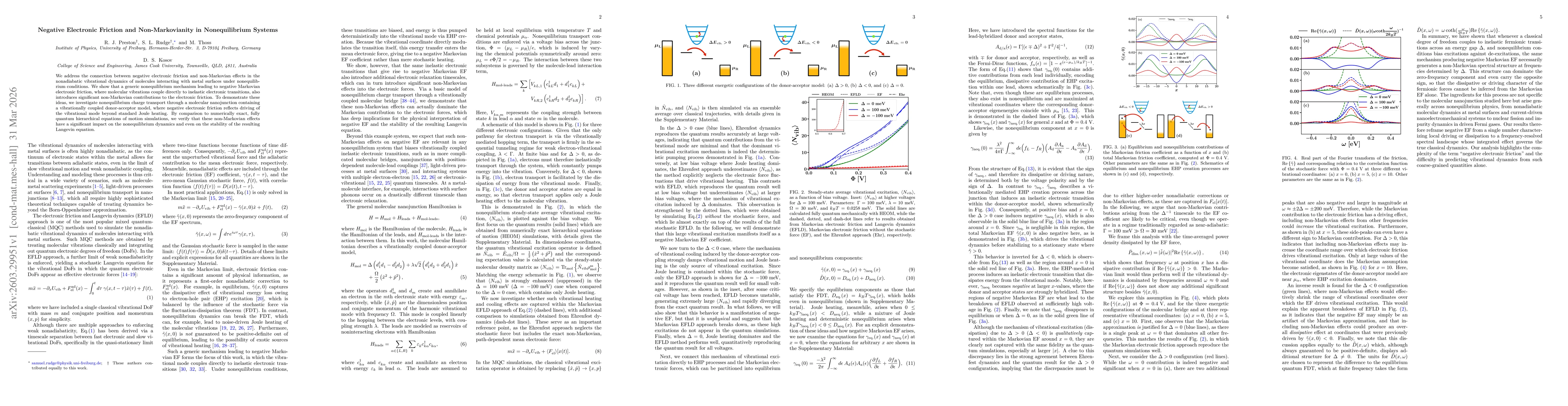 Thumbnail for Negative Electronic Friction and Non-Markovianity in Nonequilibrium Systems