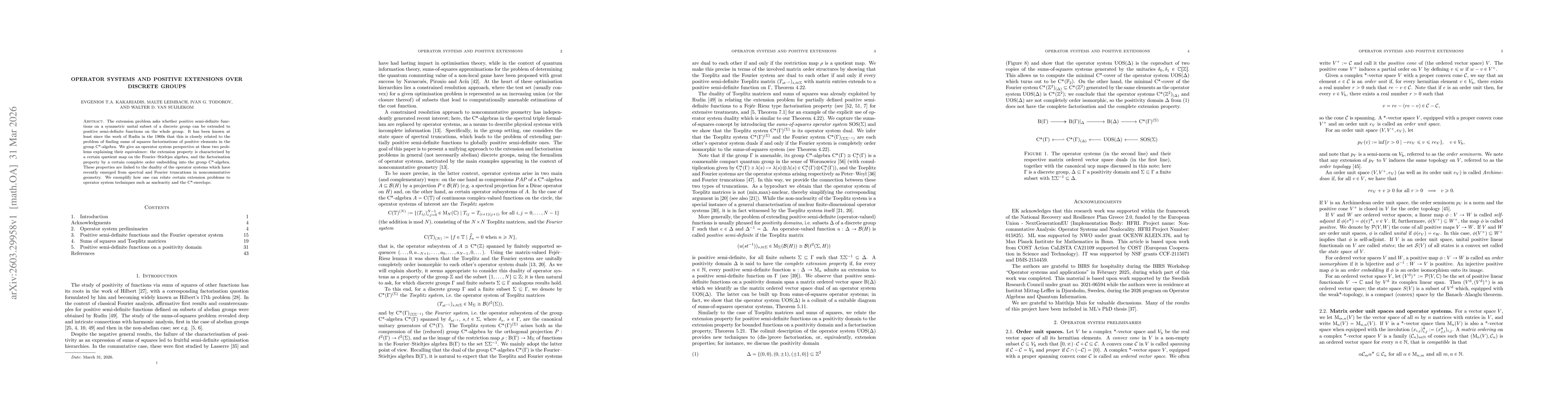 Thumbnail for Operator systems and positive extensions over discrete groups