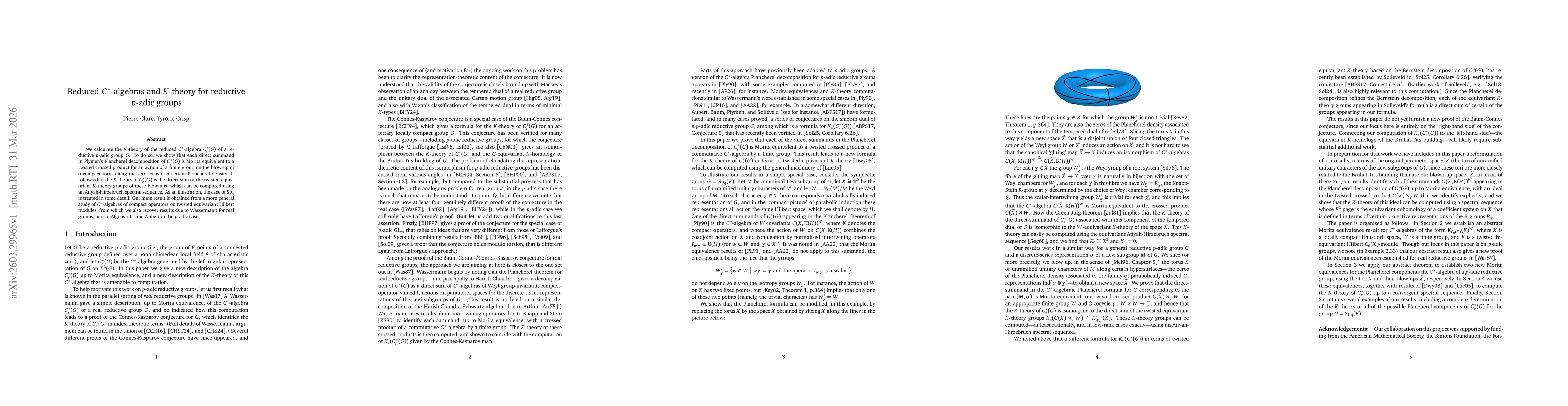 Thumbnail for Reduced $C^*$-algebras and $K$-theory for reductive $p$-adic groups