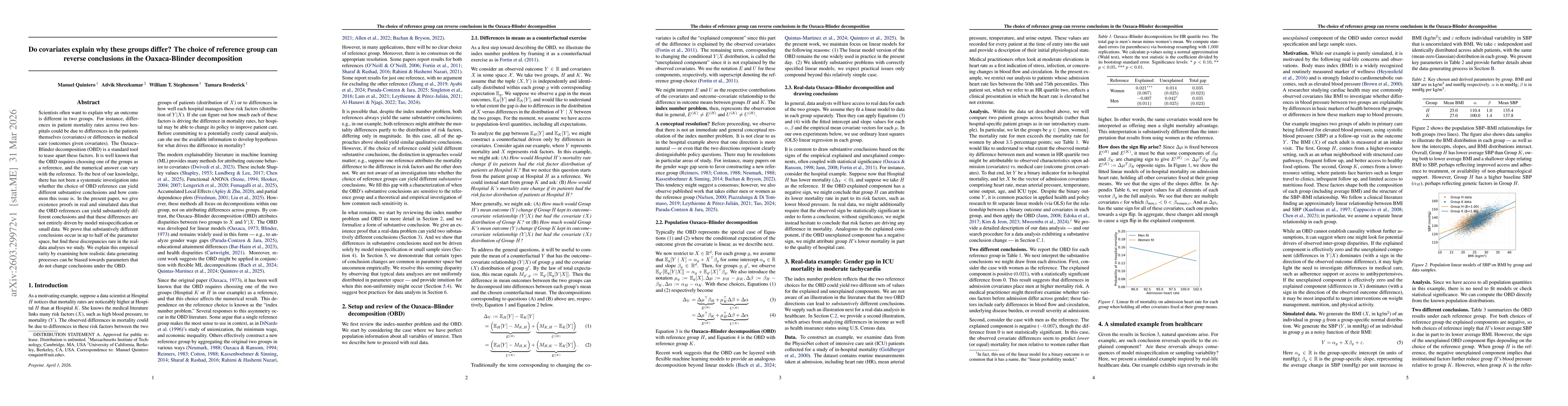 Thumbnail for Do covariates explain why these groups differ? The choice of reference group can reverse conclusions in the Oaxaca-Blinder decomposition