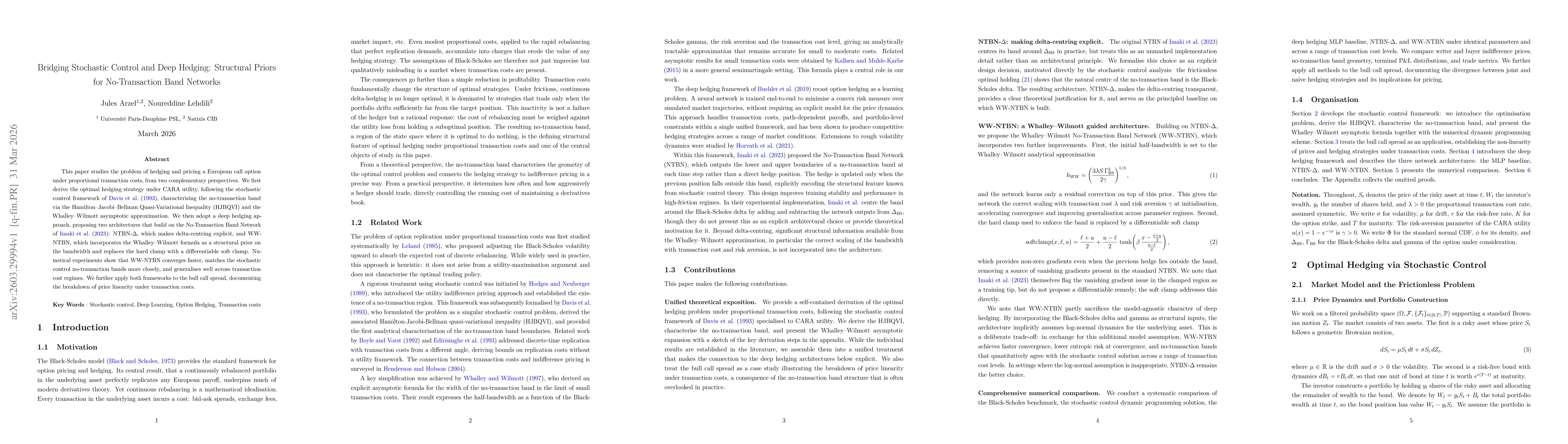 Thumbnail for Bridging Stochastic Control and Deep Hedging: Structural Priors for No-Transaction Band Networks