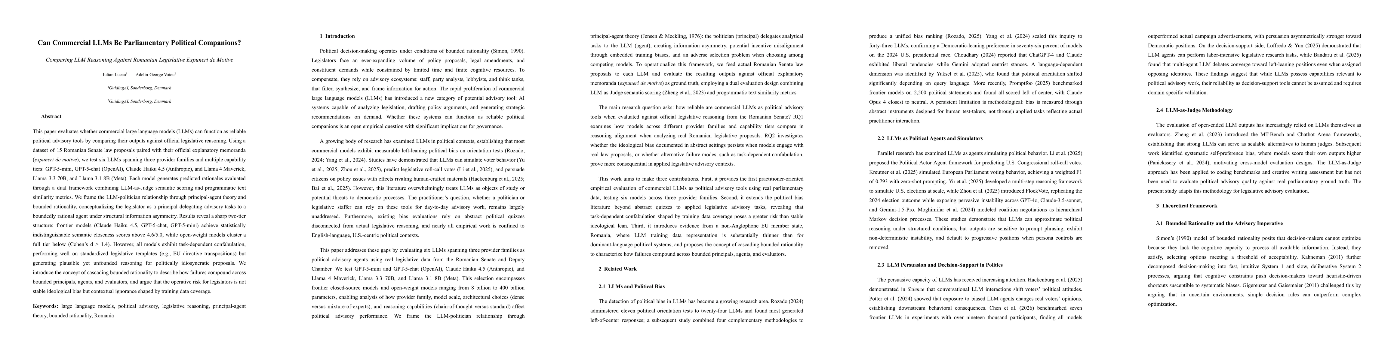 Thumbnail for Can Commercial LLMs Be Parliamentary Political Companions? Comparing LLM Reasoning Against Romanian Legislative Expuneri de Motive