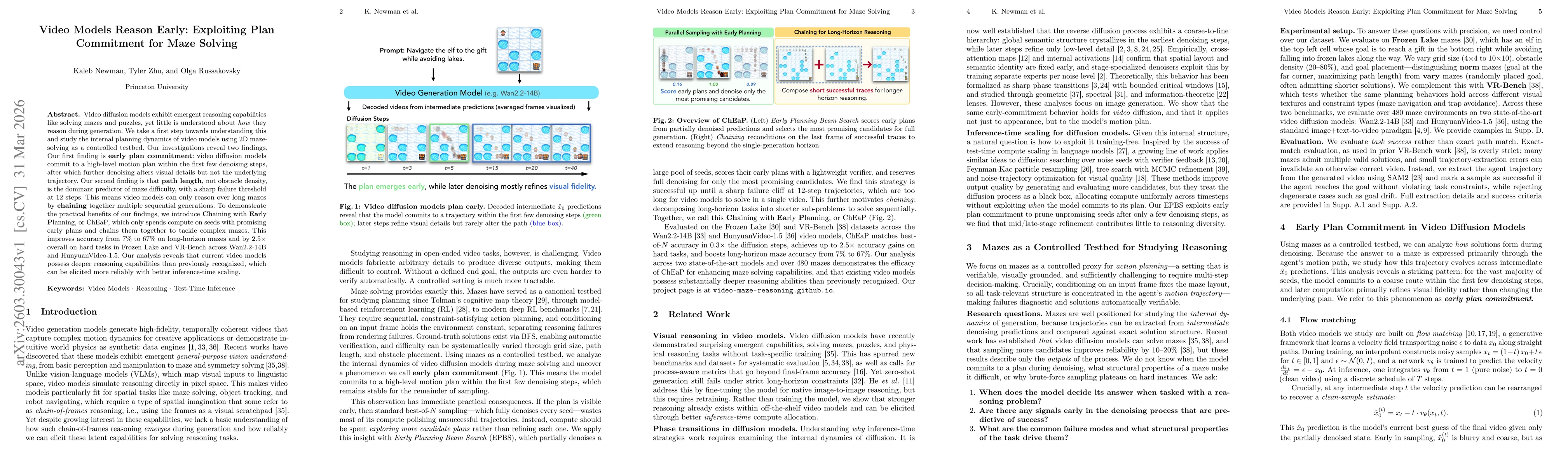 Thumbnail for Video Models Reason Early: Exploiting Plan Commitment for Maze Solving