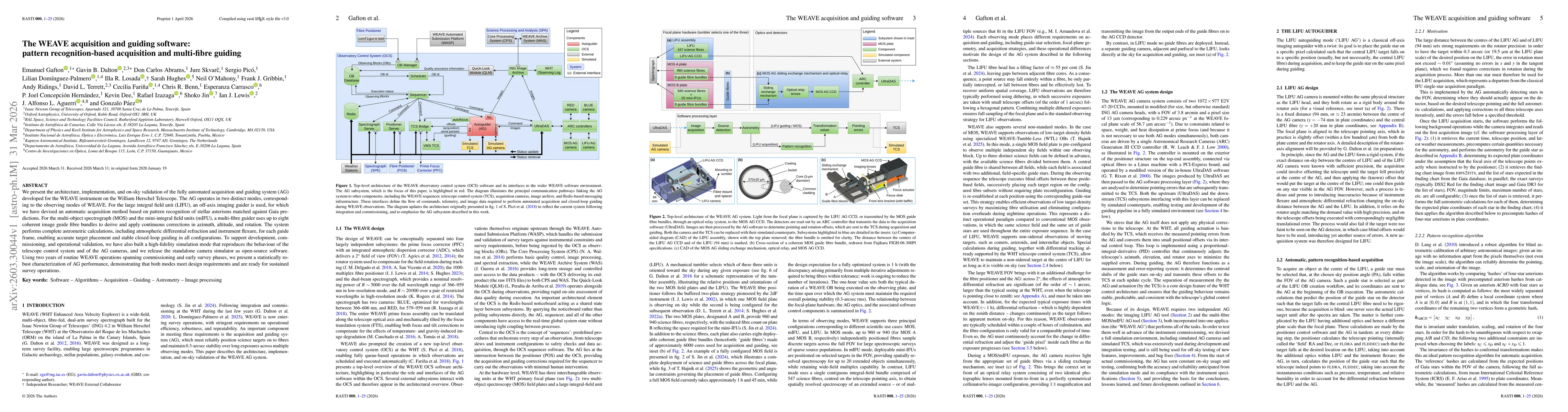 Thumbnail for The WEAVE acquisition and guiding software: pattern recognition-based acquisition and multi-fibre guiding