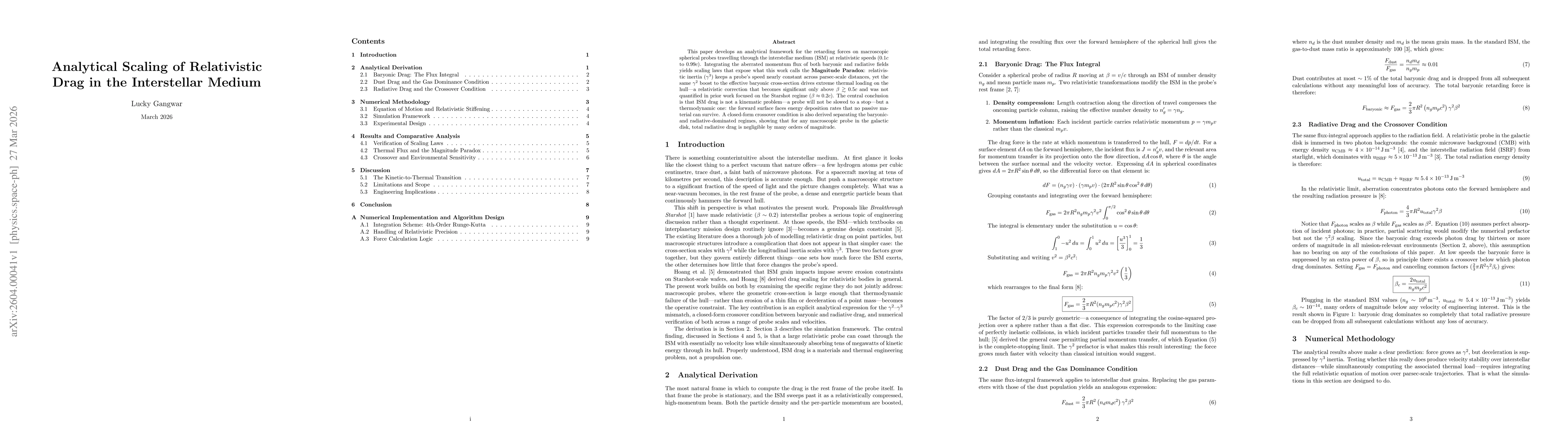 Thumbnail for Analytical Scaling of Relativistic Drag in the Interstellar Medium