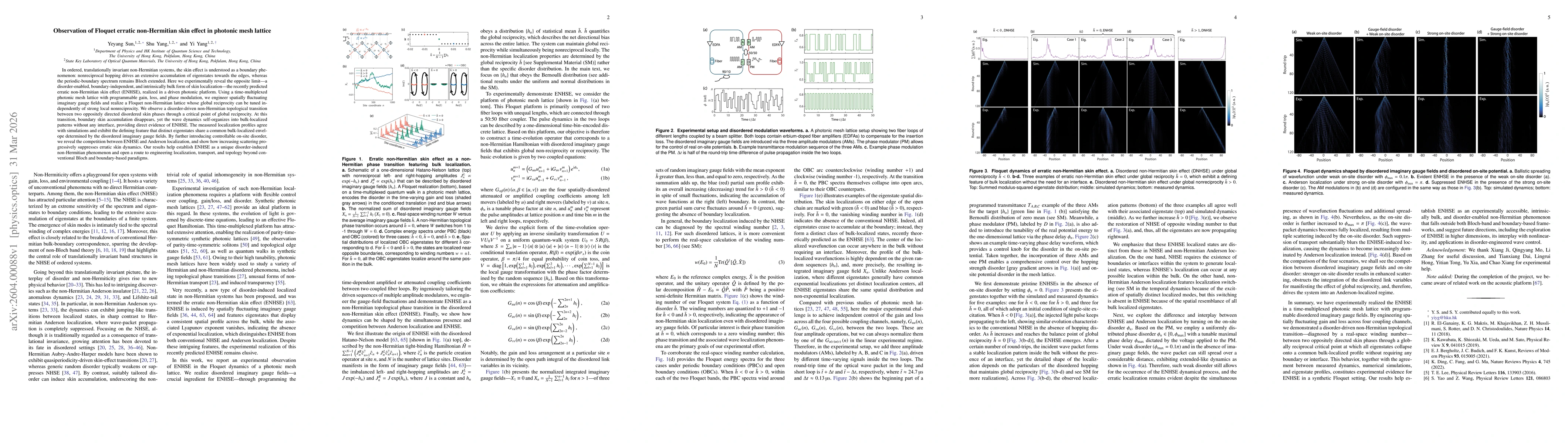 Thumbnail for Observation of Floquet erratic non-Hermitian skin effect in photonic mesh lattice