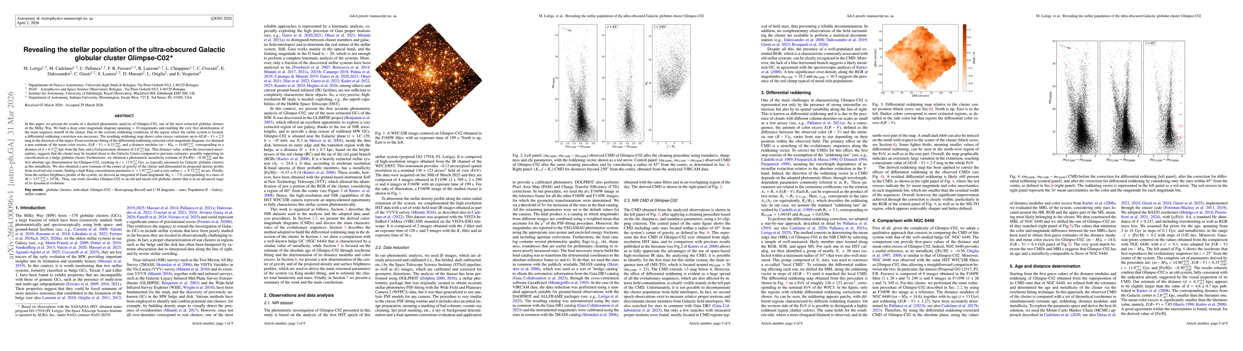 Thumbnail for Revealing the stellar population of the ultra-obscured Galactic globular cluster Glimpse-C02